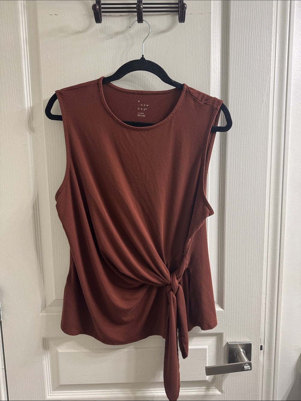 a new day Sleeveless Side-Tie Tank Top - Rust Brown